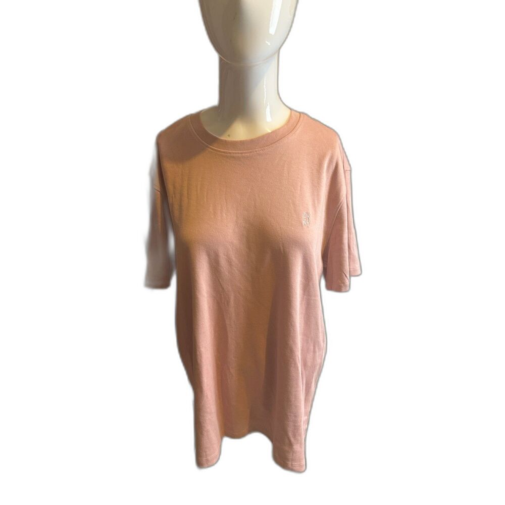 DKNY Top For Women Short Sleeves Crew Neck Sz M Cotton Pink
